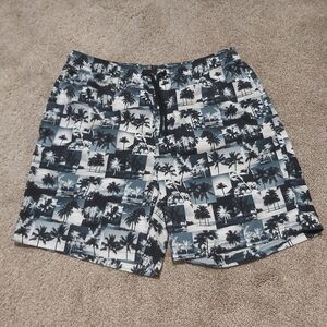 Men's Palm-Print Swim Trunks